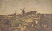 Vincent Van Gogh View of Montmartre with Windmills (nn04) oil